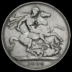 1890 Queen Victoria Jubilee Head Silver Crown Reverse