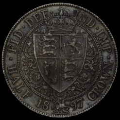1897 Queen Victoria Veiled Head Silver Half Crown Reverse