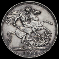 1900 Queen Victoria Veiled Head LXIII Silver Crown Reverse