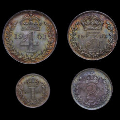 1901 Queen Victoria Veiled Head Silver Maundy Set Reverse