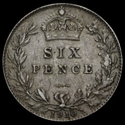 1910 Edward VII Silver Sixpence Reverse