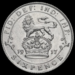 1917 George V Silver Sixpence Reverse