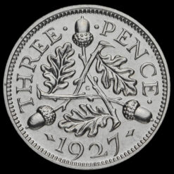 1927 George V Silver Proof Threepence Reverse