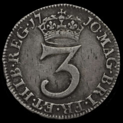 1710 Queen Anne Early Milled Silver Maundy Threepence Reverse