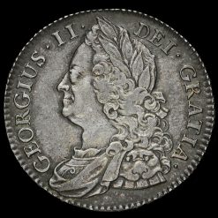 1745 George II Early Milled Silver Half Crown Obverse