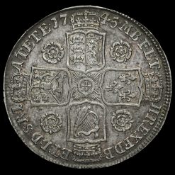 1745 George II Early Milled Silver Half Crown Reverse