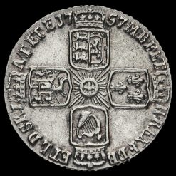 1757 George II Early Milled Silver Sixpence Reverse