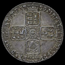 1758 George II Early Milled Silver Sixpence Reverse