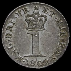 1800 George III Early Milled Silver Maundy Penny Reverse