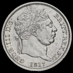 1817 George III Milled Silver Shilling Obverse
