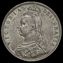 1887 Queen Victoria Jubilee Head Silver Half Crown Obverse