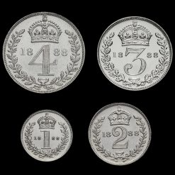 1888 Queen Victoria Jubilee Head Silver Maundy Set Reverse
