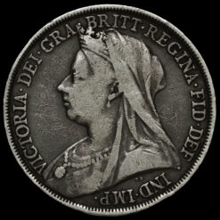 1893 Queen Victoria Veiled Head Silver LVI Crown Obverse
