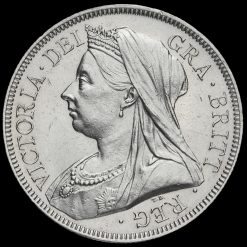 1893 Queen Victoria Veiled Head Silver Half Crown Obverse