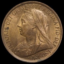 1896 Queen Victoria Veiled Head Penny Obverse