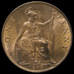 1896 Queen Victoria Veiled Head Penny Reverse