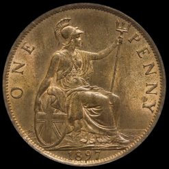 1897 Queen Victoria Veiled Head Penny Reverse