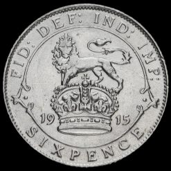 1915 George V Silver Sixpence Reverse