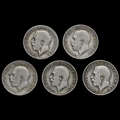 5 x George V Silver Sixpences, 1911 to 1915 Inclusive Obverse