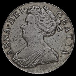 1707 Queen Anne Early Milled Silver Crown Obverse