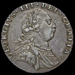 1787 George III Early Milled Silver Sixpence Obverse