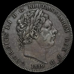 1819 George III Milled Silver LIX Crown Obverse