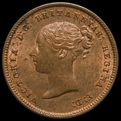 1844 Queen Victoria Young Head Half Farthing Obverse
