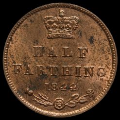 1844 Queen Victoria Young Head Half Farthing Reverse