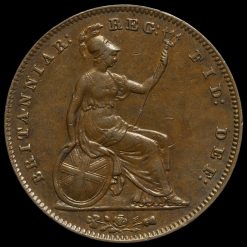 1855 Queen Victoria Young Head Copper Penny Reverse