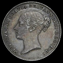 1865 Queen Victoria Young Head Silver Sixpence Obverse