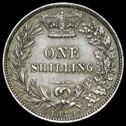1879 Queen Victoria Young Head Silver Shilling Reverse