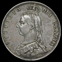 1887 Queen Victoria Jubilee Head Silver Half Crown Obverse