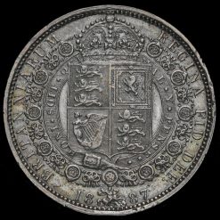 1887 Queen Victoria Jubilee Head Silver Half Crown Reverse