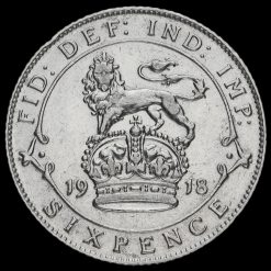1918 George V Silver Sixpence Reverse