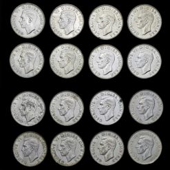 16 x George VI Silver Half Crowns Obverse