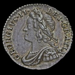 1750 George II Early Milled Silver Maundy Penny Obverse