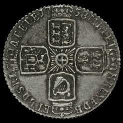 1758 George II Early Milled Silver Sixpence Reverse