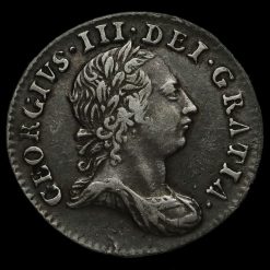 1763 George III Early Milled Silver Maundy Threepence Obverse