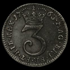 1763 George III Early Milled Silver Maundy Threepence Reverse