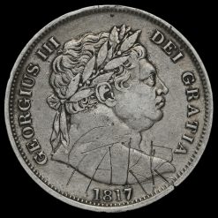 1817 George III Milled Silver 'Bull Head' Half Crown Obverse