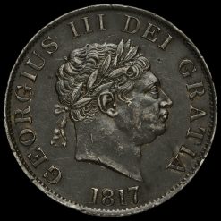 1817 George III Milled Silver Half Crown Obverse