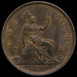 1861 Queen Victoria Bun Head Penny Reverse