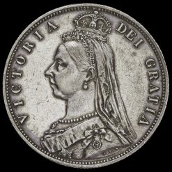 1887 Queen Victoria Jubilee Head Silver Half Crown Obverse