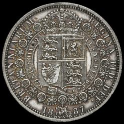 1887 Queen Victoria Jubilee Head Silver Half Crown Reverse
