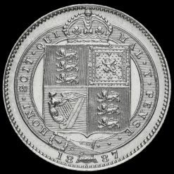 1887 Queen Victoria Jubilee Head Silver Shilling Reverse