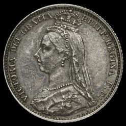 1887 Queen Victoria Jubilee Head Silver Sixpence Obverse