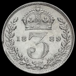 1889 Queen Victoria Jubilee Head Silver Threepence Reverse