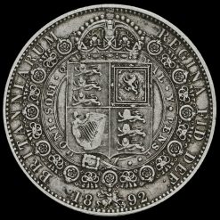 1892 Queen Victoria Jubilee Head Silver Half Crown Reverse