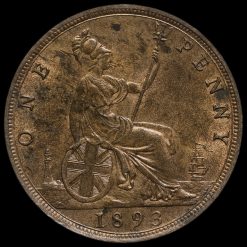 1893 Queen Victoria Bun Head Penny Reverse