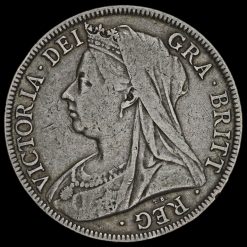 1898 Queen Victoria Veiled Head Silver Half Crown Obverse